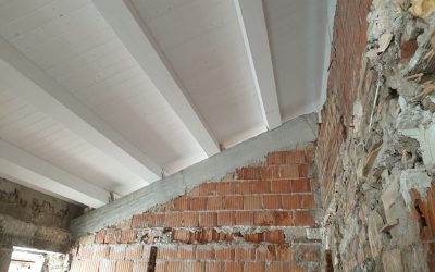 Cantiere di Folignano, in fase di completamento la nuova copertura in legno